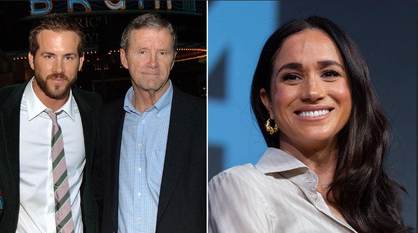 Ryan reynolds and his father and meghan markle.jpg